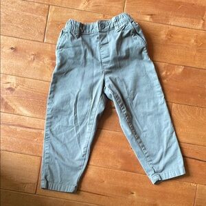 Zara Green chino Casual Pants Elastic Waist 3-4 years